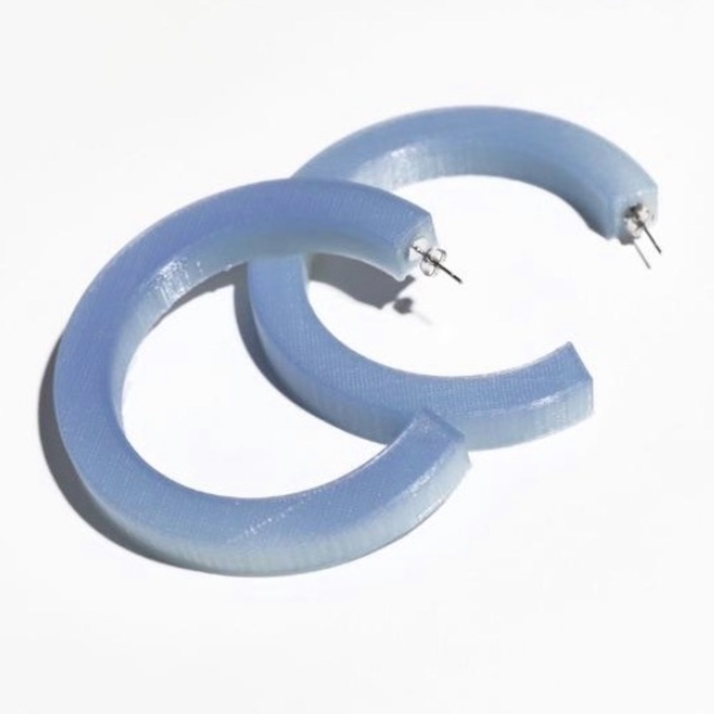 Blue hoop earrings